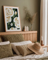 Enchanted Florals I by Yvette St. Amant. shown as a paper print in a natural frame. Available as a archival giclee rolled canvas, fine art paper, or poster print. SKU 88737h.