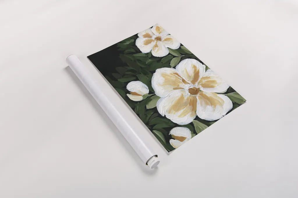 Enchanted Florals II by Yvette St. Amant. shown as a rolled paper print. Available as archival giclee rolled canvas, fine art paper, or poster print. SKU 88738h.