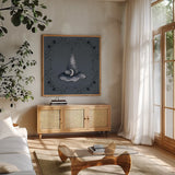Enchantment XIII by Yvette St. Amant. Shown in a natural wood frame in a cozy modern living room. Available as an archival giclee rolled canvas, fine art paper, or poster print. SKU 102731a.