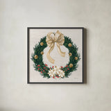 Evergreen Christmas IV by Yvette St. Amant. Shown in a sleek black glass frame for a contemporary gallery look. Available as an archival giclee rolled canvas, fine art paper, or poster print. SKU 96558a.
