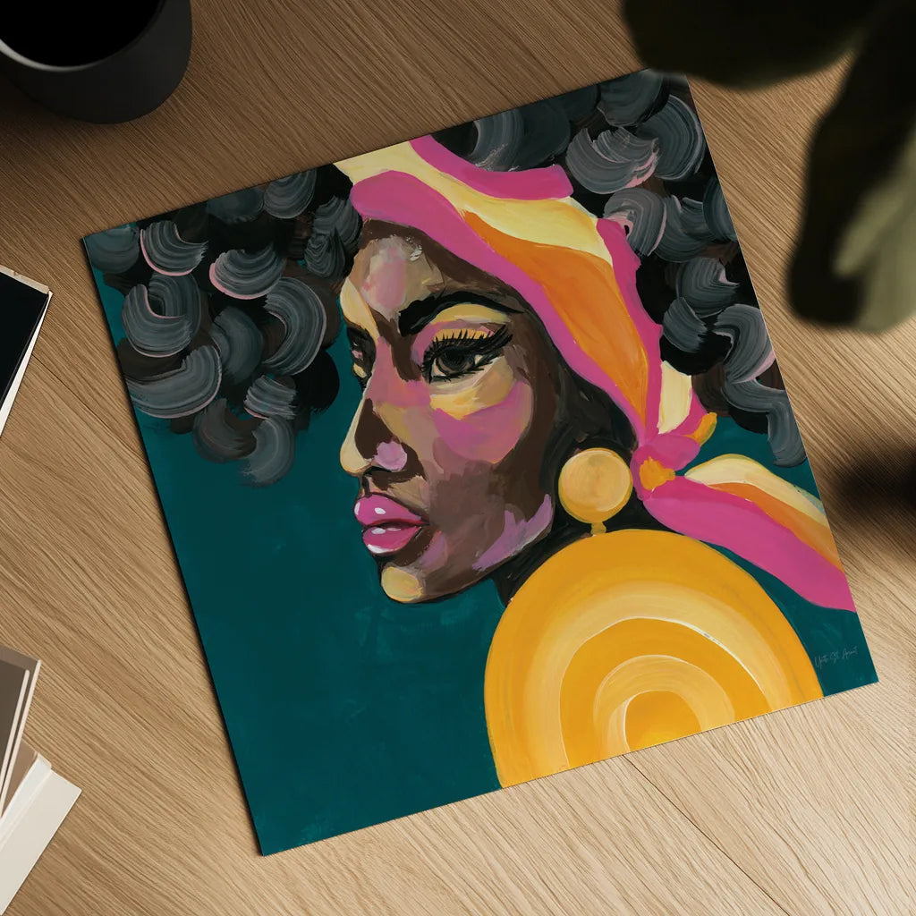 Fabulous and Glamorous I by Yvette St. Amant. Shown as a detailed flat fine art print, highlighting archival giclee quality. Available as an archival giclee rolled canvas, fine art paper, or poster print. SKU 96177a.