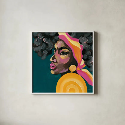 Fabulous and Glamorous I by Yvette St. Amant. Shown in a crisp white glass frame for a clean and minimalist style. Available as an archival giclee rolled canvas, fine art paper, or poster print. SKU 96177a.