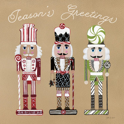 Festive Nutcrackers I by Yvette St. Amant. SKU 89869a. Archival Giclee Fine art print for wall decor.