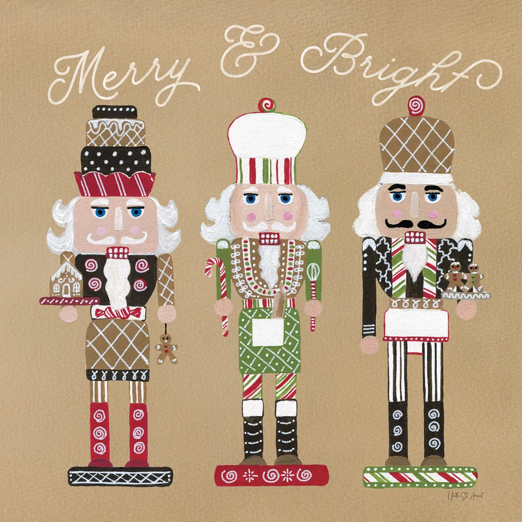 Festive Nutcrackers II by Yvette St. Amant. SKU 89870a. Archival Giclee Fine art print for wall decor.