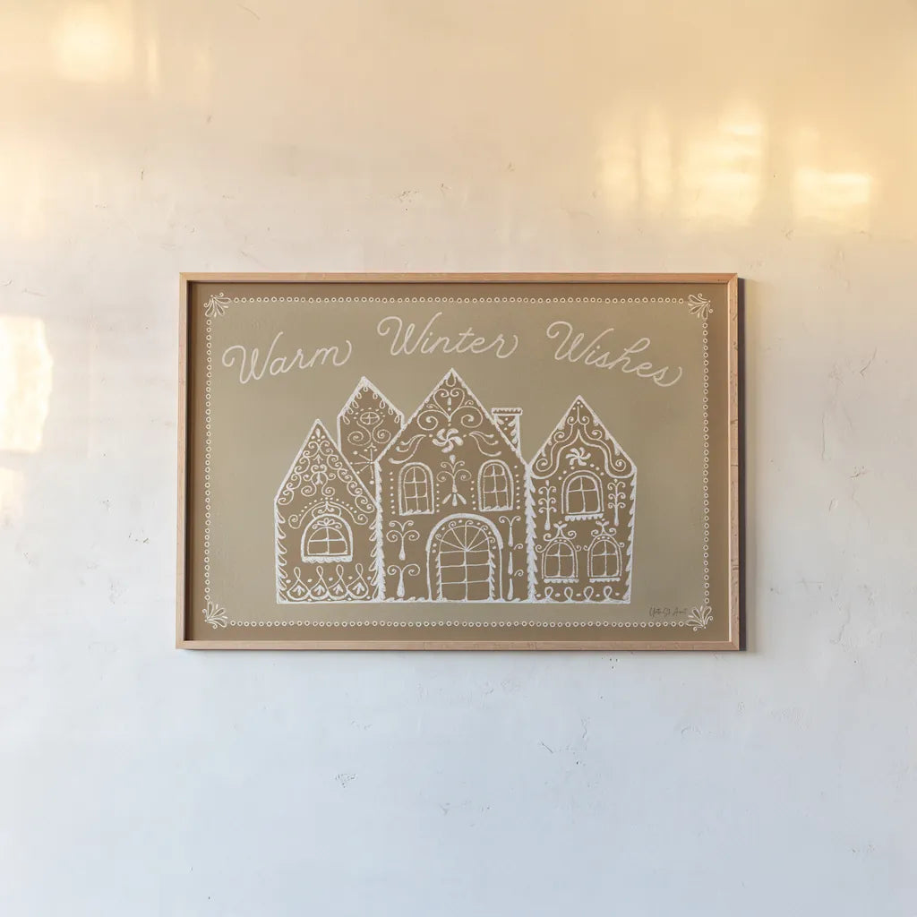 Festive Nutcrackers III by Yvette St. Amant. shown as a paper print in a natural frame. Available as a archival giclee rolled canvas, fine art paper, or poster print. SKU 89871i.