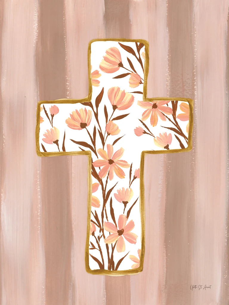 Floral Cross IV by Yvette St. Amant