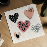 Floral Hearts by Yvette St. Amant. Shown as a detailed flat fine art print, highlighting archival giclee quality. Available as an archival giclee rolled canvas, fine art paper, or poster print. SKU 94015a.