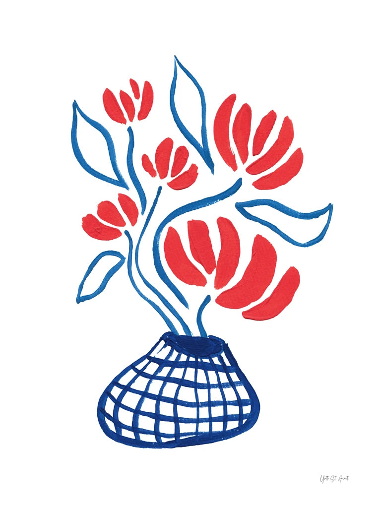 Floral in Plaid I by Yvette St. Amant