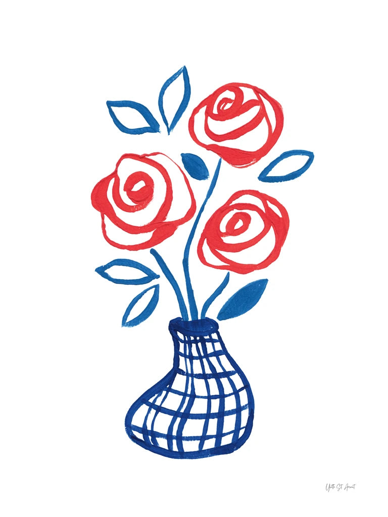 Floral in Plaid II by Yvette St. Amant