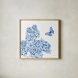 Flutter with Charm III by Yvette St. Amant. Shown in a natural wood glass frame for a timeless modern aesthetic. Available as an archival giclee rolled canvas, fine art paper, or poster print. SKU 99016a.