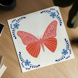 Folk Butterfly VII by Yvette St. Amant. Shown as a detailed flat fine art print, highlighting archival giclee quality. Available as an archival giclee rolled canvas, fine art paper, or poster print. SKU 92337a.