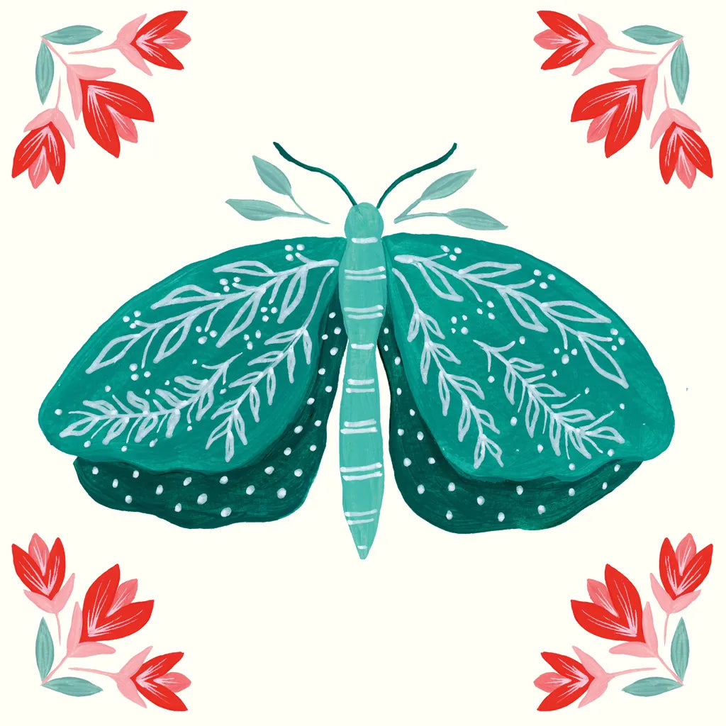 Folk Butterfly VIII by Yvette St. Amant. SKU 92338a. Archival Giclee Fine art print for wall decor.