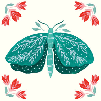 Folk Butterfly VIII by Yvette St. Amant. SKU 92338a. Archival Giclee Fine art print for wall decor.