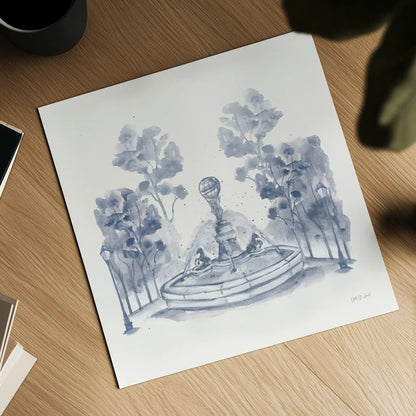 Fontaine Carpeaux by Yvette St. Amant. Shown as a detailed flat fine art print, highlighting archival giclee quality. Available as an archival giclee rolled canvas, fine art paper, or poster print. SKU 94654a.