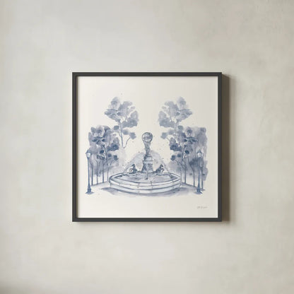 Fontaine Carpeaux by Yvette St. Amant. Shown in a sleek black glass frame for a contemporary gallery look. Available as an archival giclee rolled canvas, fine art paper, or poster print. SKU 94654a.