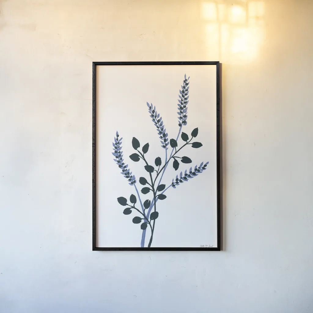 French Country Botanicals I by Yvette St. Amant. shown as a paper print in a black flame. Available as a archival giclee rolled canvas, fine art paper, or poster print. SKU 93603h.