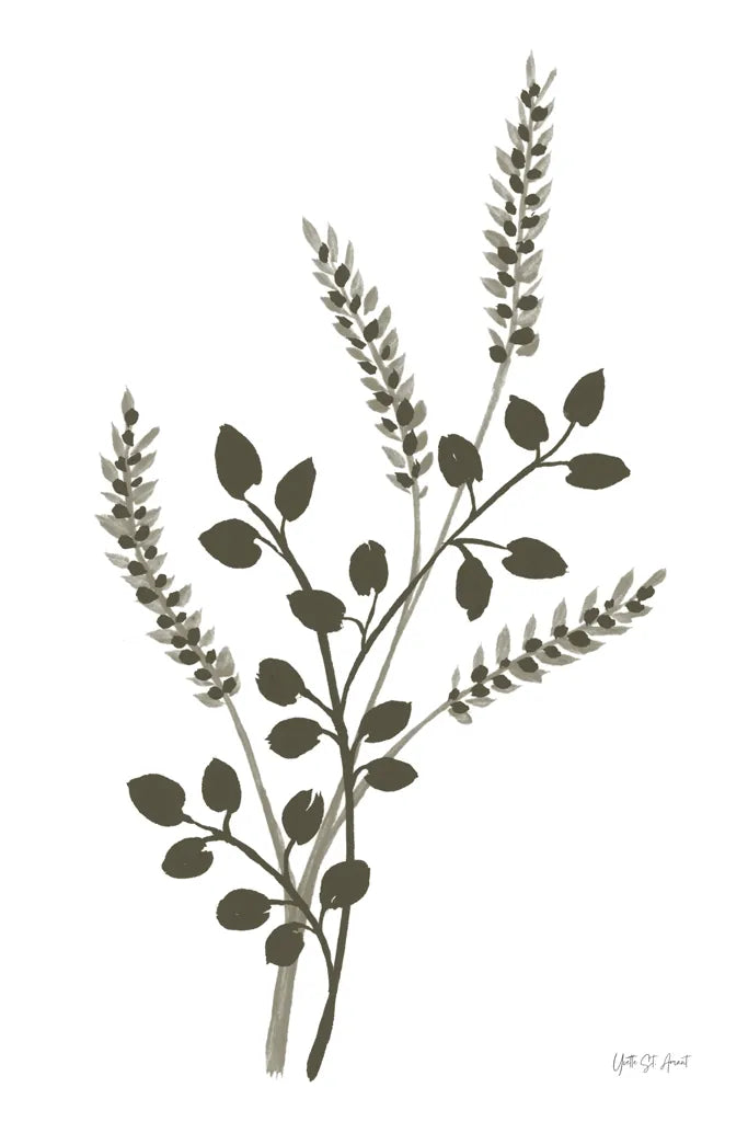 French Country Botanicals Neutral I by Yvette St. Amant. SKU 93717h. Archival Giclee Fine art print for wall decor.