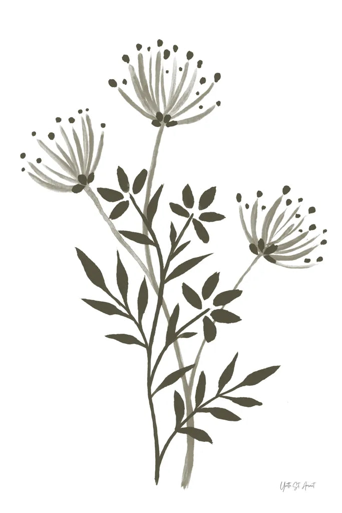 French Country Botanicals Neutral II by Yvette St. Amant. SKU 93718h. Archival Giclee Fine art print for wall decor.