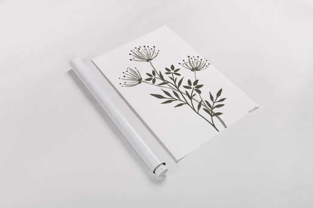 French Country Botanicals Neutral II by Yvette St. Amant. shown as a rolled paper print. Available as archival giclee rolled canvas, fine art paper, or poster print. SKU 93718h.