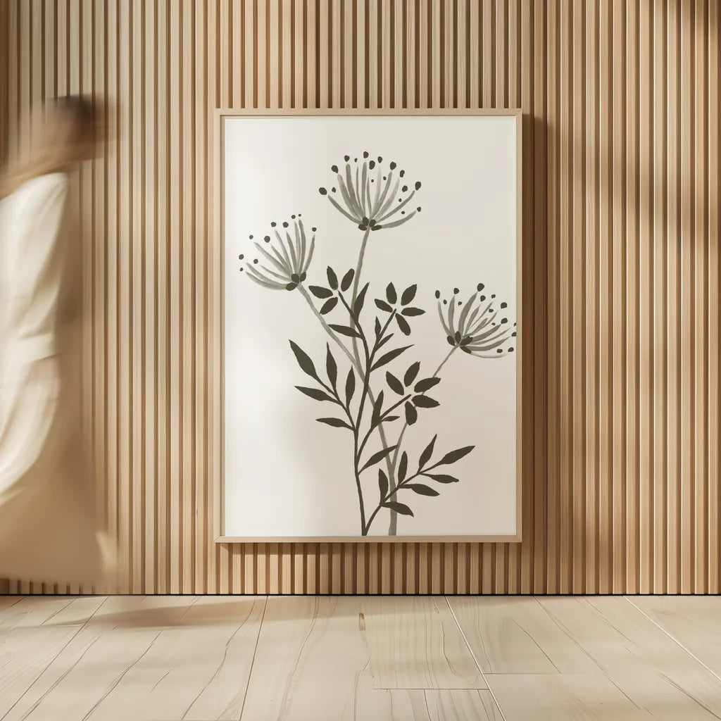 French Country Botanicals Neutral II by Yvette St. Amant. shown as over sized large wall art. Available as an archival giclee rolled canvas, fine art paper, or poster print. SKU 93718h.