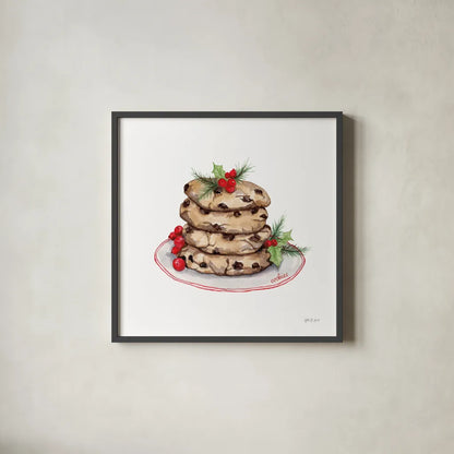 Frosted Traditions I by Yvette St. Amant. Shown in a sleek black glass frame for a contemporary gallery look. Available as an archival giclee rolled canvas, fine art paper, or poster print. SKU 101603a.