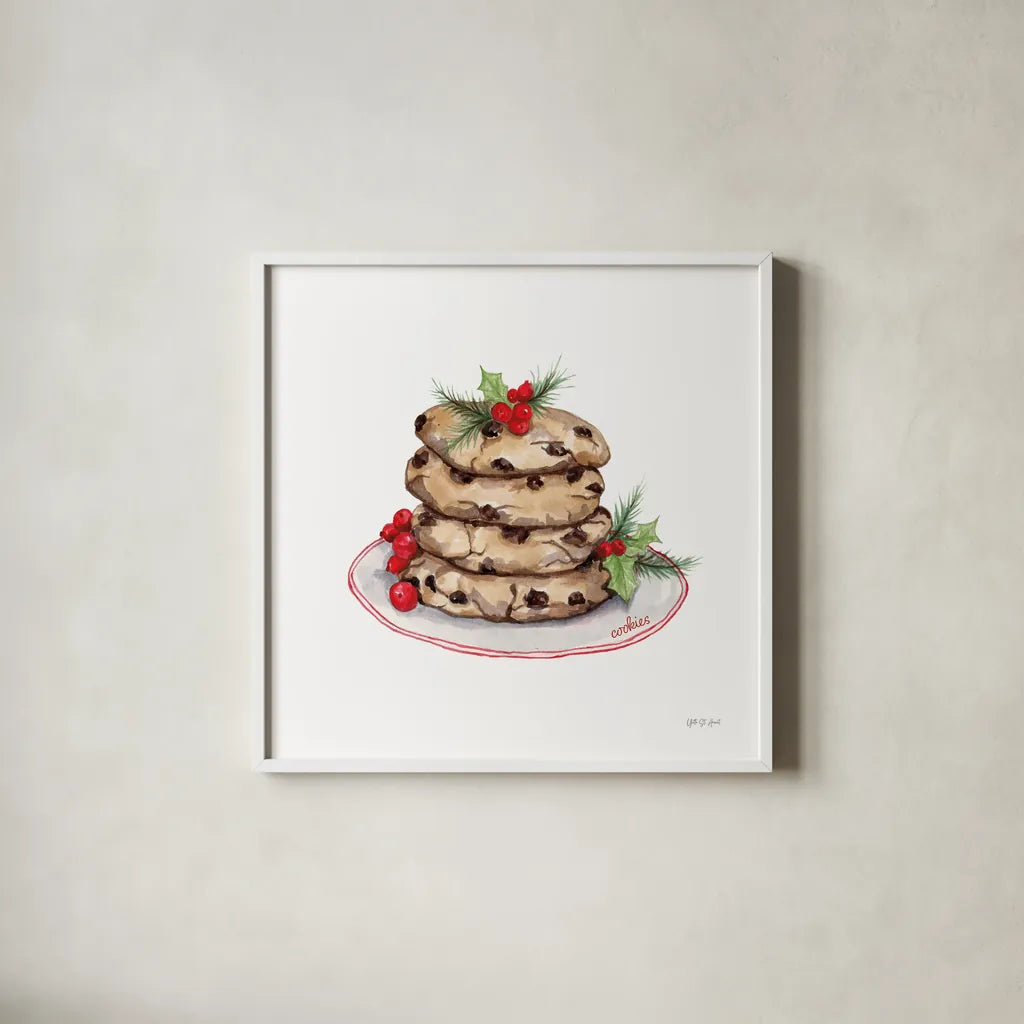 Frosted Traditions I by Yvette St. Amant. Shown in a crisp white glass frame for a clean and minimalist style. Available as an archival giclee rolled canvas, fine art paper, or poster print. SKU 101603a.