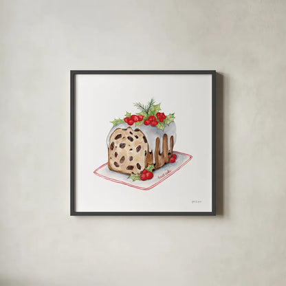 Frosted Traditions II by Yvette St. Amant. Shown in a sleek black glass frame for a contemporary gallery look. Available as an archival giclee rolled canvas, fine art paper, or poster print. SKU 101604a.