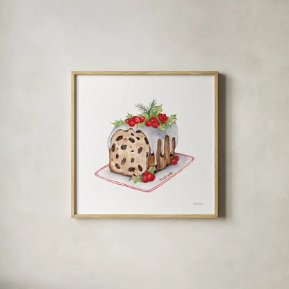 Frosted Traditions II by Yvette St. Amant. Shown in a natural wood glass frame for a timeless modern aesthetic. Available as an archival giclee rolled canvas, fine art paper, or poster print. SKU 101604a.