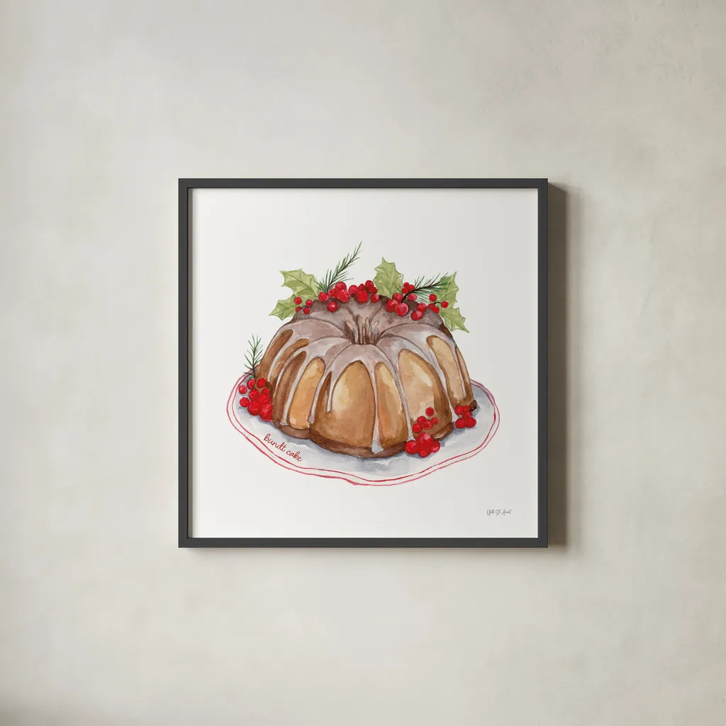 Frosted Traditions III by Yvette St. Amant. Shown in a sleek black glass frame for a contemporary gallery look. Available as an archival giclee rolled canvas, fine art paper, or poster print. SKU 101605a.
