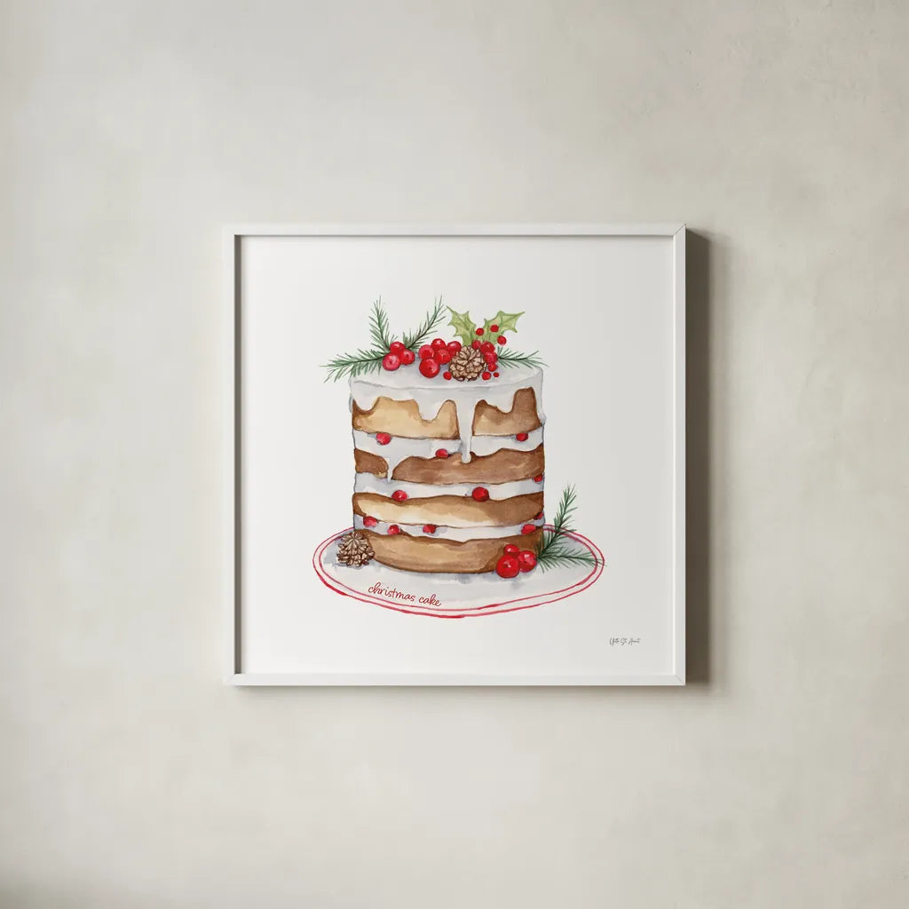 Frosted Traditions IV by Yvette St. Amant. Shown in a crisp white glass frame for a clean and minimalist style. Available as an archival giclee rolled canvas, fine art paper, or poster print. SKU 101606a.