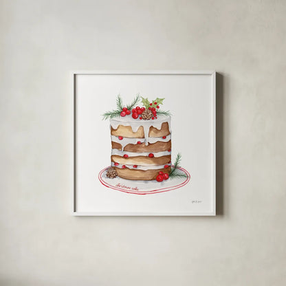 Frosted Traditions IV by Yvette St. Amant. Shown in a crisp white glass frame for a clean and minimalist style. Available as an archival giclee rolled canvas, fine art paper, or poster print. SKU 101606a.