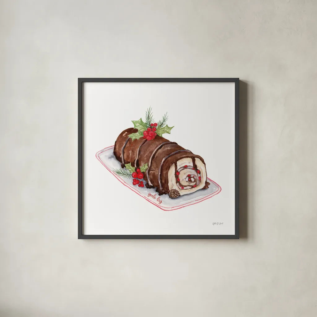 Frosted Traditions V by Yvette St. Amant. Shown in a sleek black glass frame for a contemporary gallery look. Available as an archival giclee rolled canvas, fine art paper, or poster print. SKU 101607a.