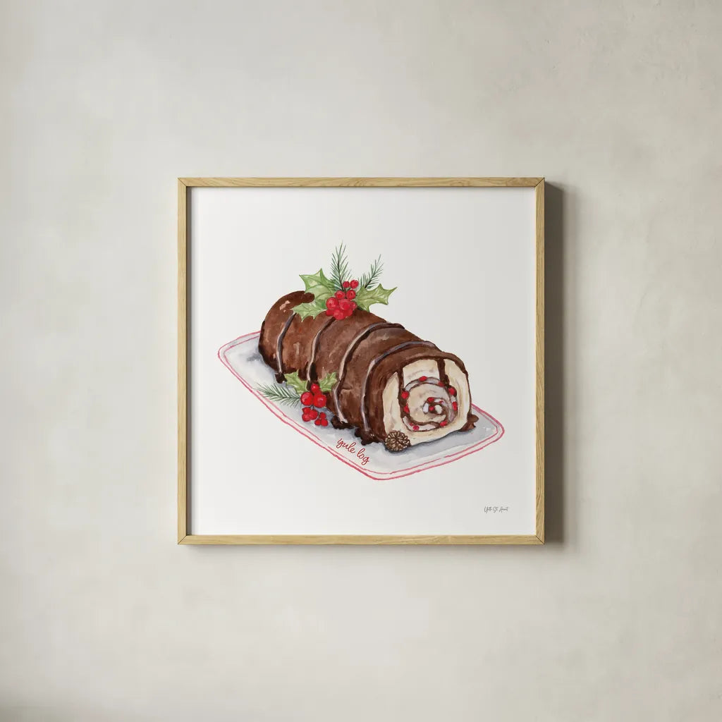 Frosted Traditions V by Yvette St. Amant. Shown in a natural wood glass frame for a timeless modern aesthetic. Available as an archival giclee rolled canvas, fine art paper, or poster print. SKU 101607a.