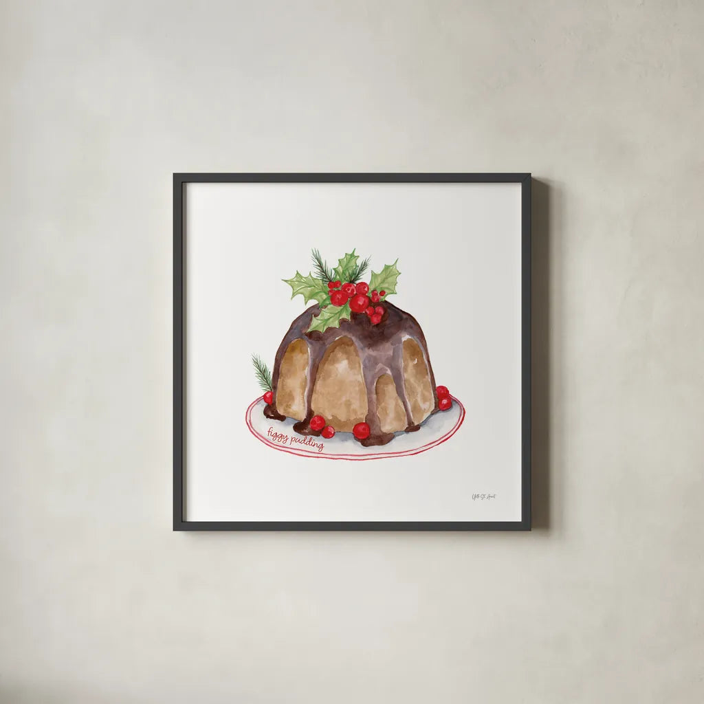 Frosted Traditions VI by Yvette St. Amant. Shown in a sleek black glass frame for a contemporary gallery look. Available as an archival giclee rolled canvas, fine art paper, or poster print. SKU 101608a.