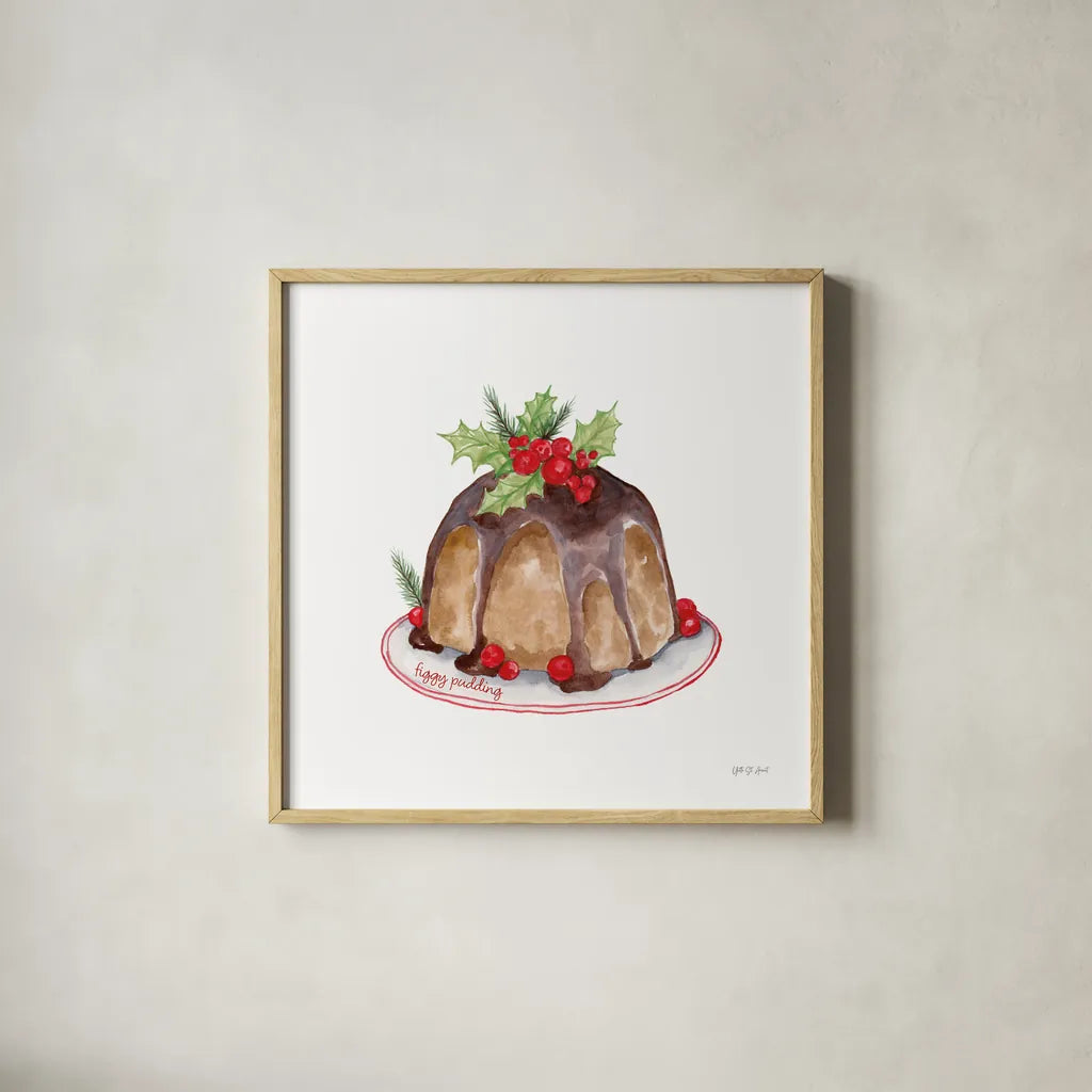 Frosted Traditions VI by Yvette St. Amant. Shown in a natural wood glass frame for a timeless modern aesthetic. Available as an archival giclee rolled canvas, fine art paper, or poster print. SKU 101608a.