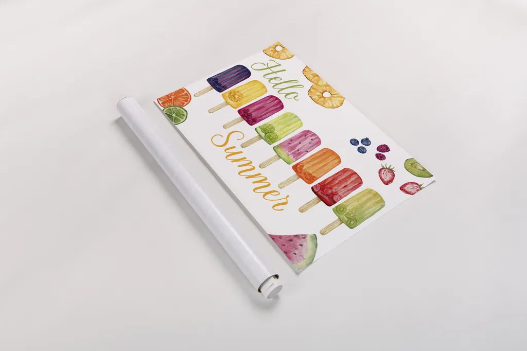 Fruity Popsicles I by Yvette St. Amant. shown as a rolled paper print. Available as archival giclee rolled canvas, fine art paper, or poster print. SKU 93508i.