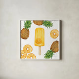 Fruity Popsicles II by Yvette St. Amant. Shown in a crisp white glass frame for a clean and minimalist style. Available as an archival giclee rolled canvas, fine art paper, or poster print. SKU 93509a.