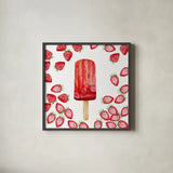 Fruity Popsicles V by Yvette St. Amant. Shown in a sleek black glass frame for a contemporary gallery look. Available as an archival giclee rolled canvas, fine art paper, or poster print. SKU 93512a.