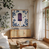 Fruity Popsicles VI by Yvette St. Amant. Shown in a natural wood frame in a cozy modern living room. Available as an archival giclee rolled canvas, fine art paper, or poster print. SKU 93513a.