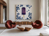 Fruity Popsicles VI by Yvette St. Amant. Shown as extra-large giant wall art in a modern living room. Available as an archival giclee rolled canvas, fine art paper, or poster print. SKU 93513a.