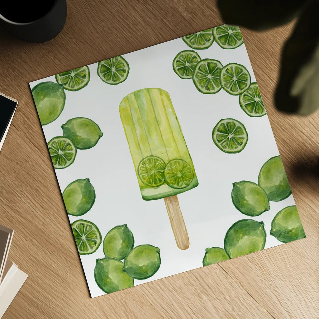 Fruity Popsicles VIII by Yvette St. Amant. Shown as a detailed flat fine art print, highlighting archival giclee quality. Available as an archival giclee rolled canvas, fine art paper, or poster print. SKU 93515a.