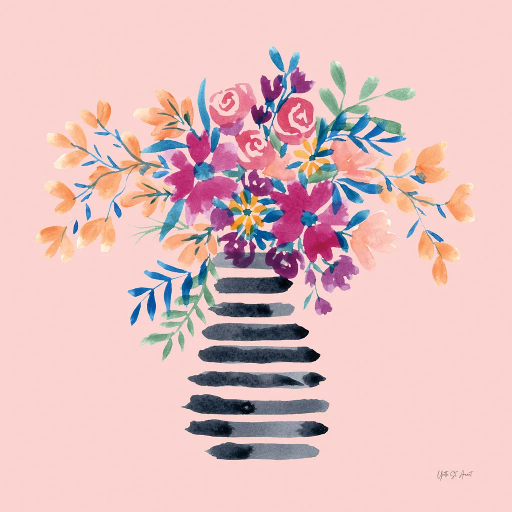 Fun Florals II by Yvette St. Amant. SKU 94732a. Archival Giclee Fine art print for wall decor.