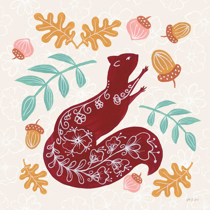 Gathering Acorns by Yvette St. Amant. SKU 91381a. Archival Giclee Fine art print for wall decor.