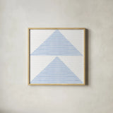 Geo Abstract I by Yvette St. Amant. Shown in a natural wood glass frame for a timeless modern aesthetic. Available as an archival giclee rolled canvas, fine art paper, or poster print. SKU 103102a.