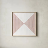 Geo Abstract II by Yvette St. Amant. Shown in a natural wood glass frame for a timeless modern aesthetic. Available as an archival giclee rolled canvas, fine art paper, or poster print. SKU 103103a.