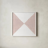 Geo Abstract II by Yvette St. Amant. Shown in a crisp white glass frame for a clean and minimalist style. Available as an archival giclee rolled canvas, fine art paper, or poster print. SKU 103103a.