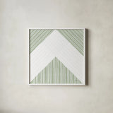Geo Abstract III by Yvette St. Amant. Shown in a crisp white glass frame for a clean and minimalist style. Available as an archival giclee rolled canvas, fine art paper, or poster print. SKU 103104a.