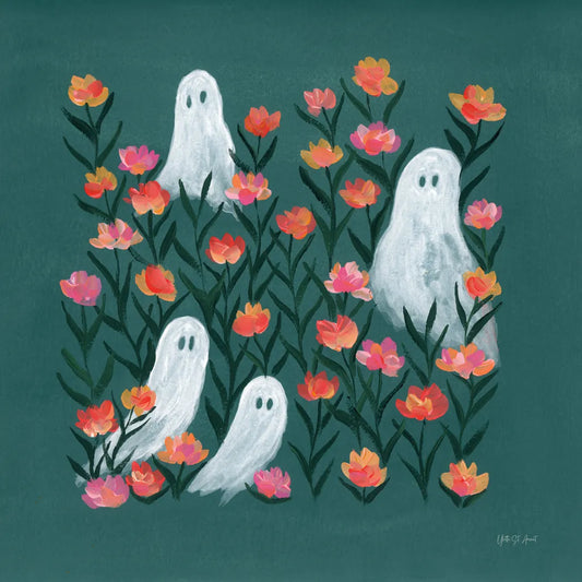 Ghosts in the Flower Patch by Yvette St. Amant. SKU 101161a. Archival Giclee Fine art print for wall decor.