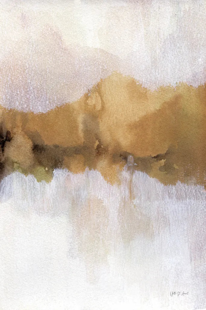 Golden Abstract by Yvette St. Amant. SKU 88274h. Archival Giclee Fine art print for wall decor.
