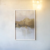 Golden Abstract by Yvette St. Amant. shown as a paper print in a white frame. Available as a archival giclee rolled canvas, fine art paper, or poster print. SKU 88274h.